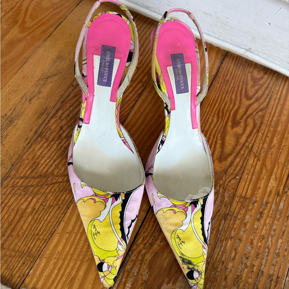 Emilio Pucci Vibrant Pink and Yellow Heels
